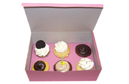 6ct CUPCAKE BOX 125 PER CASE